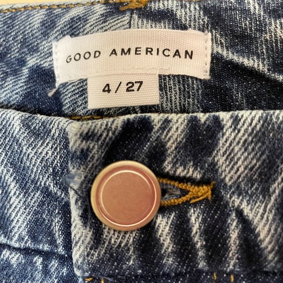 Good American Good Classic Denim Distressed Jeans Size 27 NWT - Picture 9 of 10